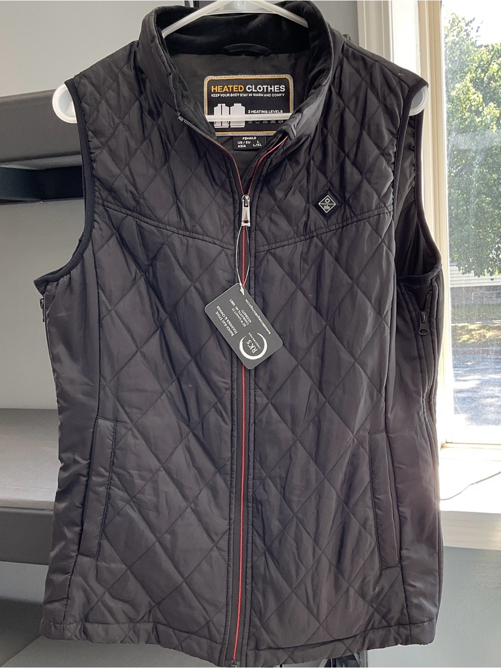 Heated Clothes Women’s Heated Quilted Vest Black Rechargeable